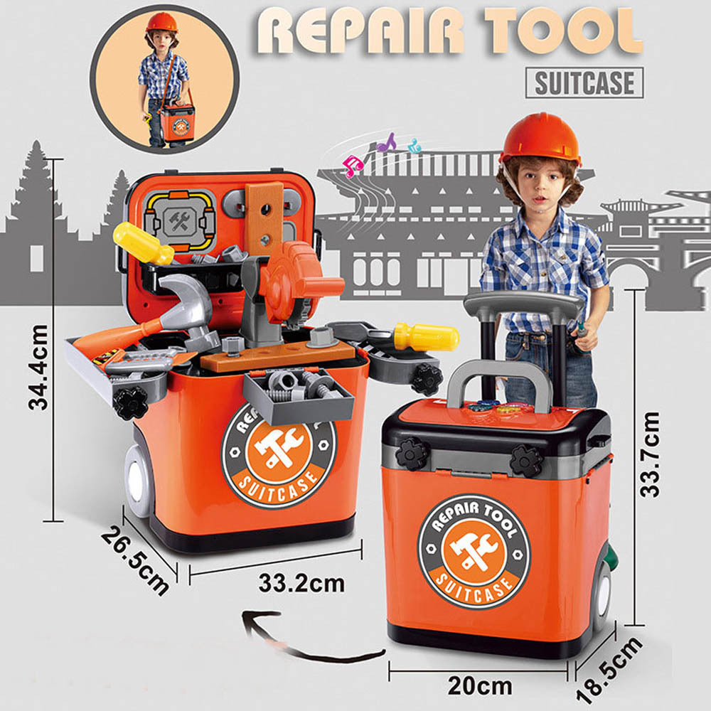 Childrens Sound And Light Kitchen Tableware Barbecue Dessert Set Makeup Tools Trolley Box Doctor Toy